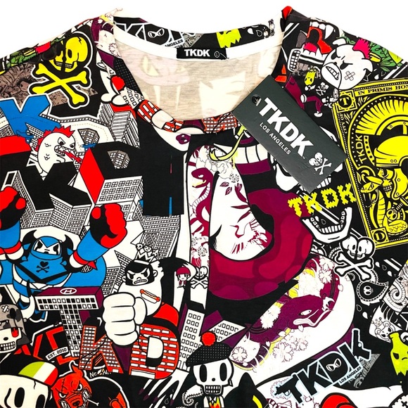 NEW TKDK Tokidoki Boxer Adios Lion Papa Asian Tattoo Gal T-Shirt Men’s Large Tee - Picture 3 of 3